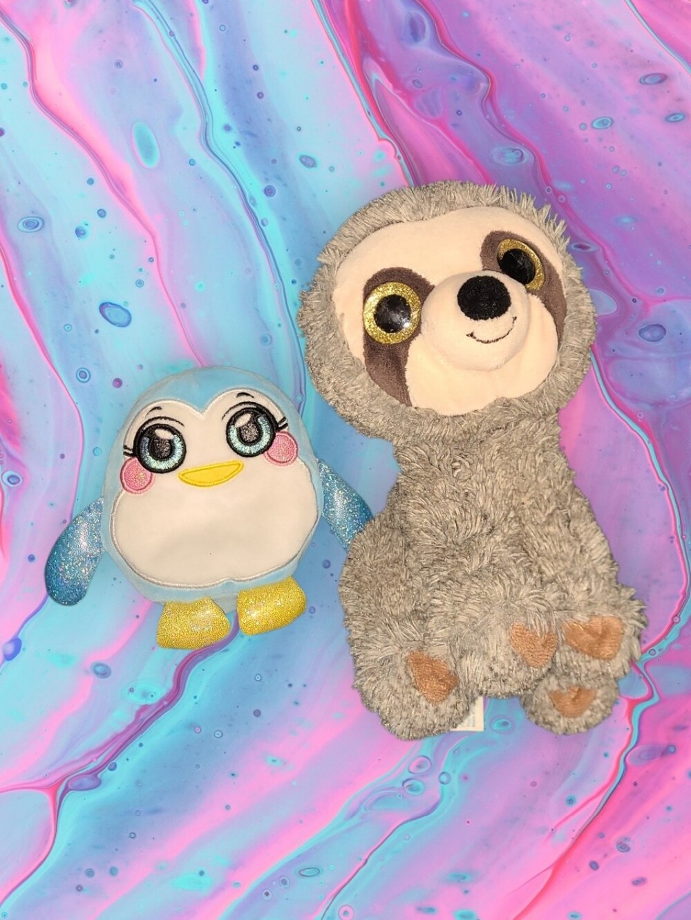 Sloth and Penguin plush bundle